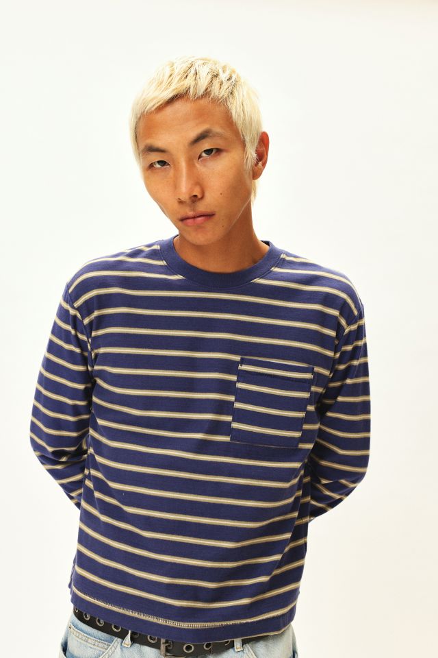 BDG Bonfire Stripe Cropped Long Sleeve Tee