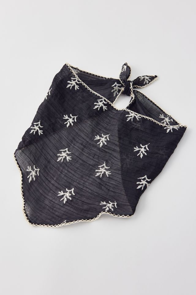 Kacey Embroidered Gauze Headscarf #1