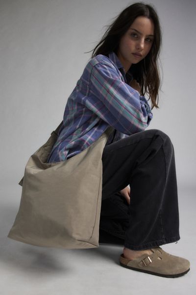 Baggu Large Nylon Sling Bag In Dove, Women's At Urban Outfitters In Brown