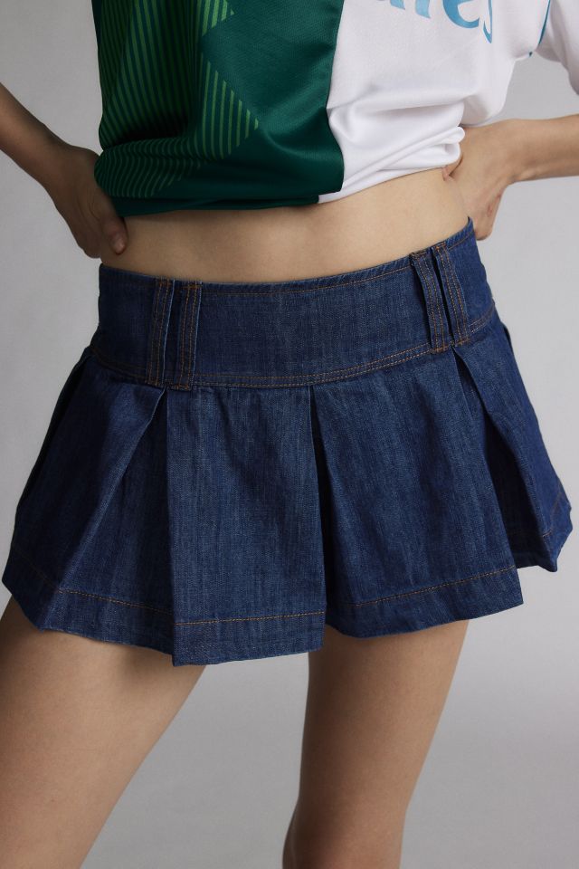 Short en Denim Micro Plissé Blaire Kimchi Blue #1