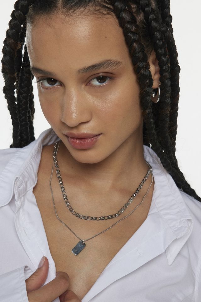 Essential Tag Chain Layering Necklace Set Urban Outfitters