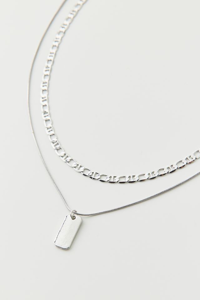 Essential Tag Chain Layering Necklace Set #1
