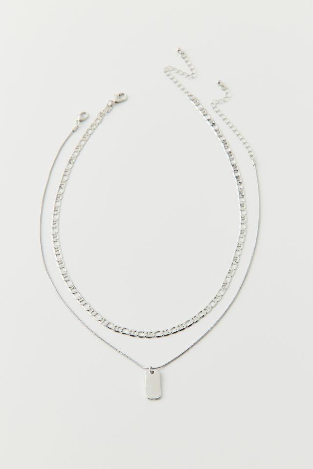 Essential Tag Chain Layering Necklace Set #2