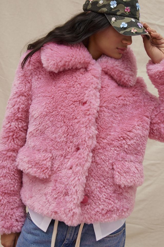 Kimchi Blue Olive Faux Fur Coat #3