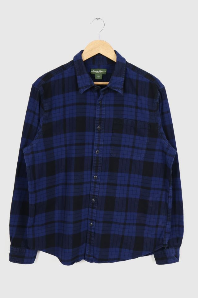 Vintage Eddie Bauer Tartan Patchwork Checkered Flannel Shirt Large