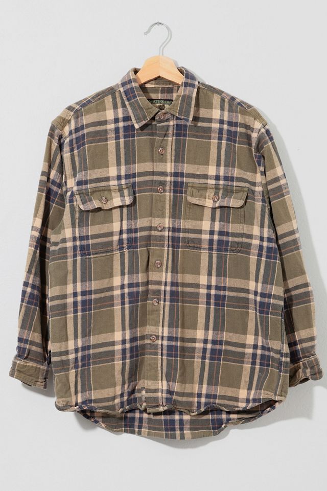 Oversized Plaid Shirt Cotton Retro Green Style