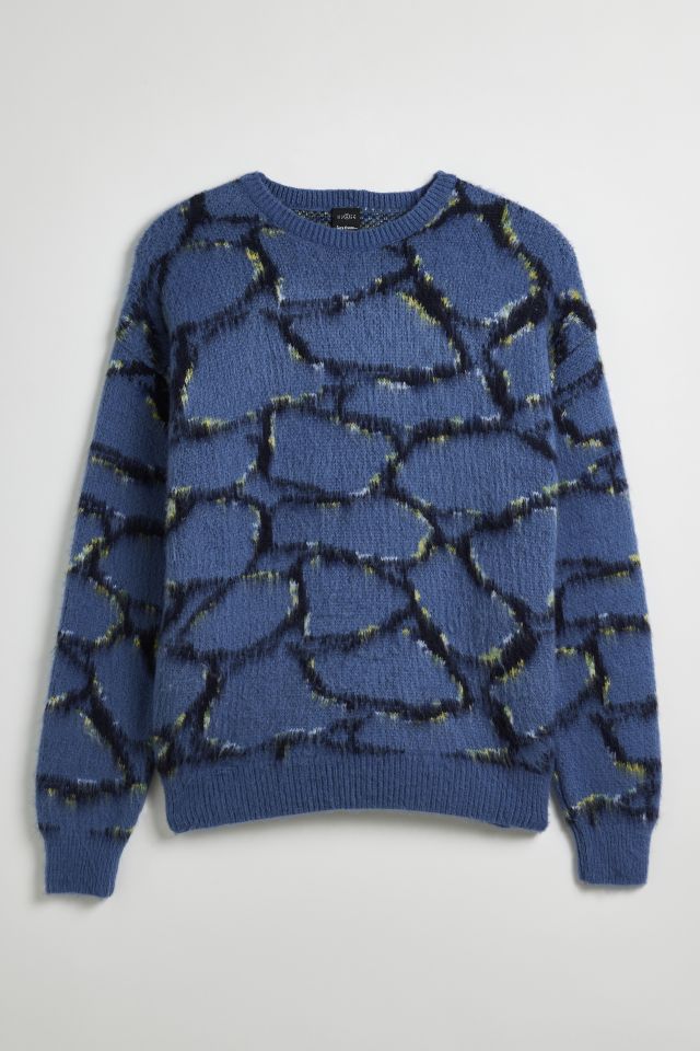 iets frans… Fluffy Patterned Crew Neck Sweater #1