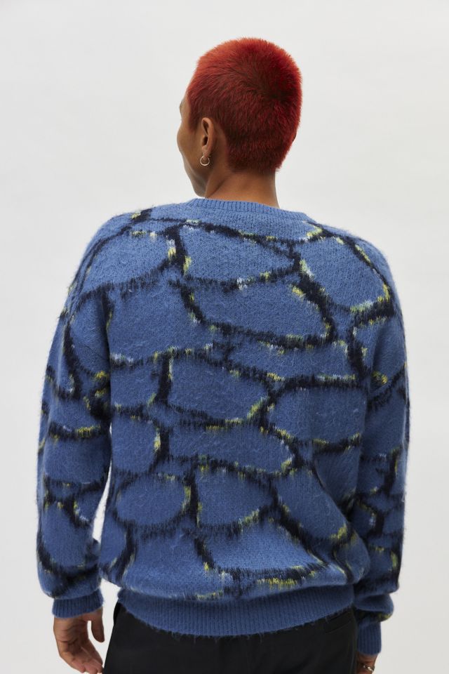 iets frans… Fluffy Patterned Crew Neck Sweater #2