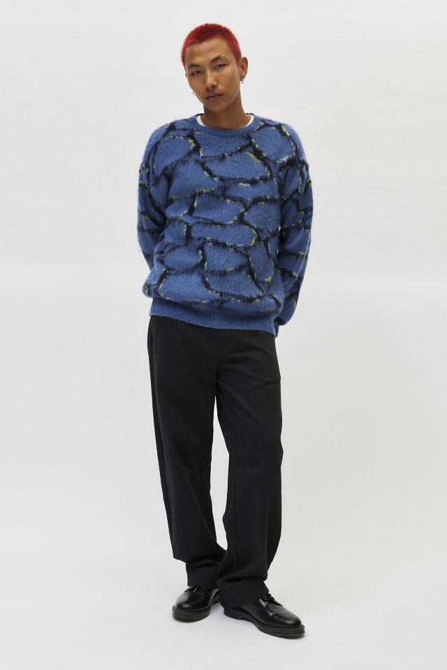 iets frans… Fluffy Patterned Crew Neck Sweater #3