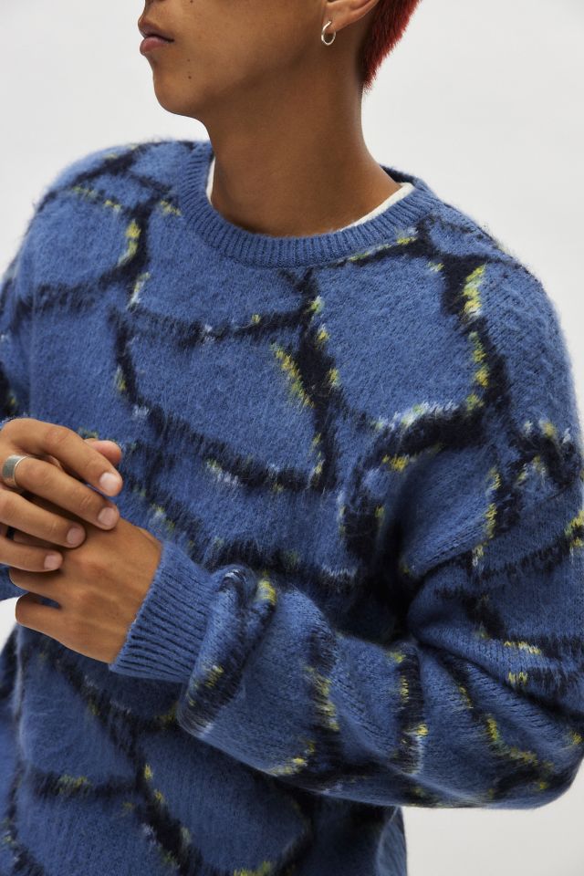 iets frans… Fluffy Patterned Crew Neck Sweater #4