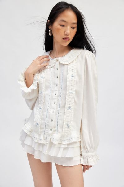 Kimchi Blue Dahlia Collared Blouse