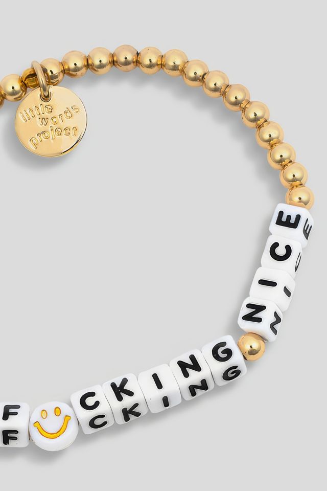 Little Words Project Be F-ing Nice Gold Beaded Bracelet | Urban Outfitters