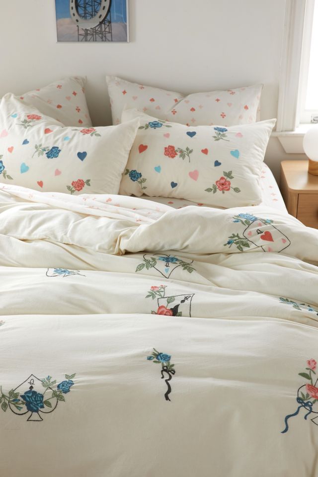 New Urban Outfitters Blossom Embroidered Floral Duvet Cover sz King hotsell