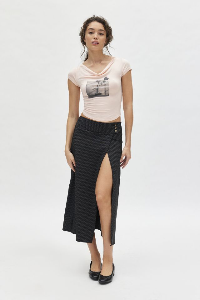 Lara Cowl Neck Graphic Baby Tee #1