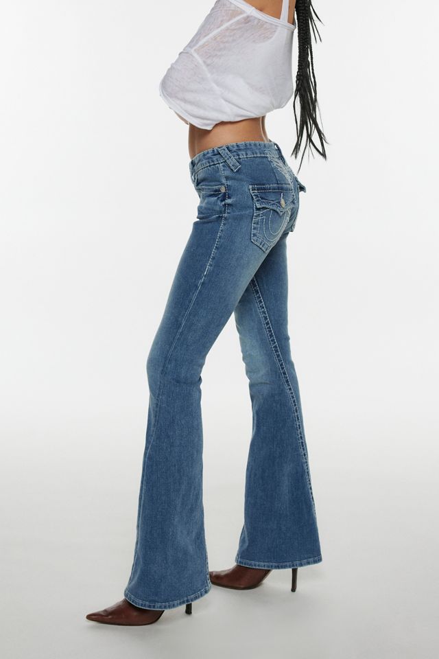 True Religion Big T Horseshoe Wing Flare Jean Urban Outfitters