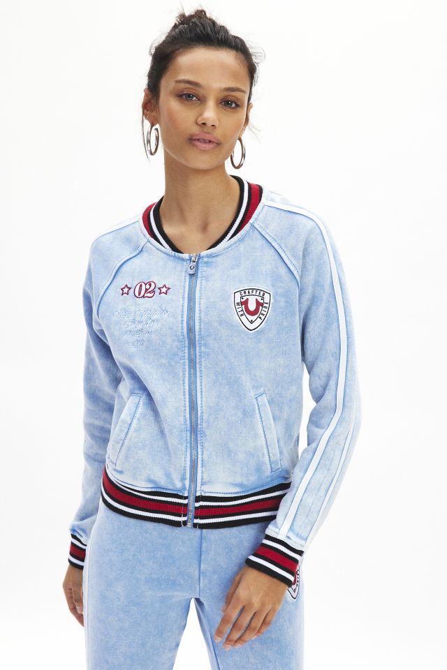 True Religion Washed Fleece Zip Track Jacket #3
