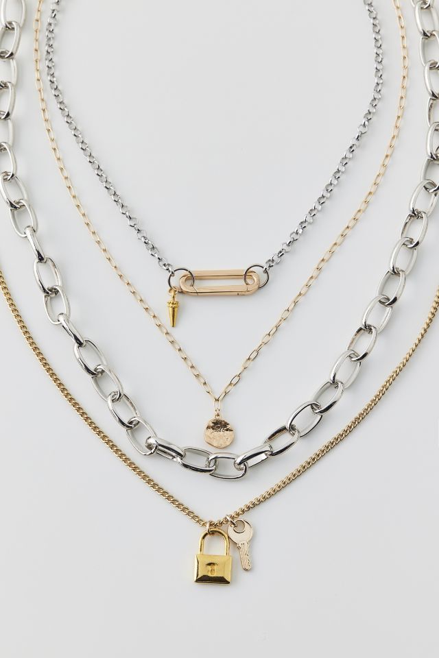 Julie Mixed Metal Layering Necklace Set #1