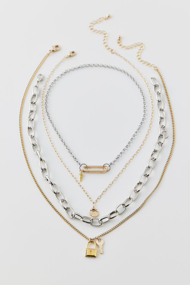 Julie Mixed Metal Layering Necklace Set #2