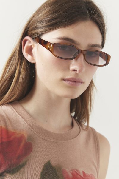 Urban Outfitters Bella '90s Slim Blue Light Glasses In Brown, Women's At  In Brown