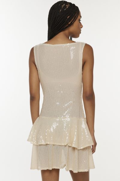 Motel Sequin Drop-Waist Mini Dress