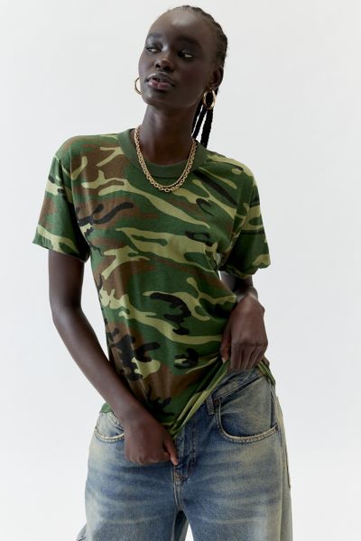 Shop Urban Renewal Vintage Camo Tee In Green, Women's At Urban Outfitters