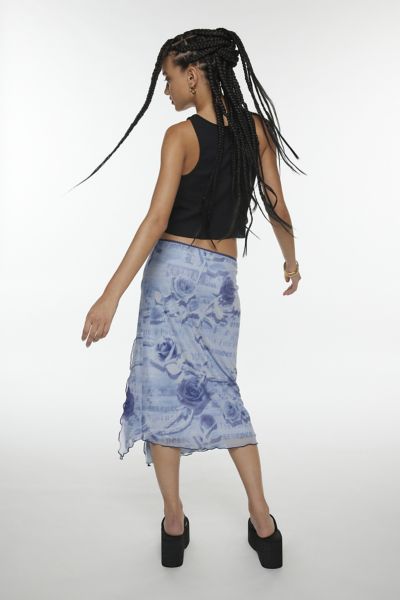 Silence + Noise Isla Mesh Midi Skirt