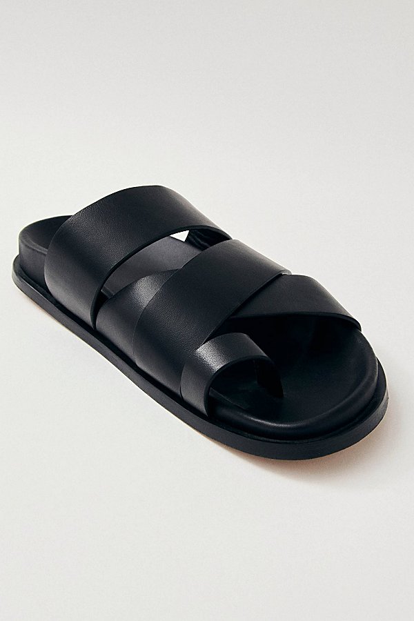 Shop Alohas Harllow Leather Slide Sandal In Black, Women's At Urban Outfitters