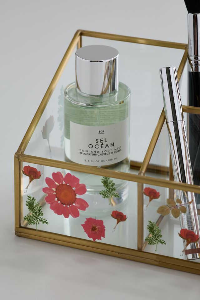 Organisateur de Maquillage en Verre à Fleurs Pressées #1