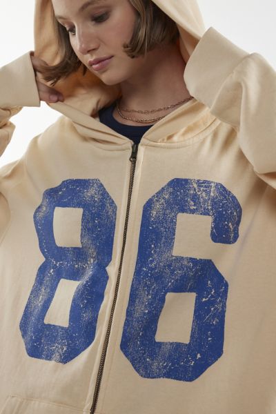 86 Graphic Zip-Up Hoodie Sweatshirt