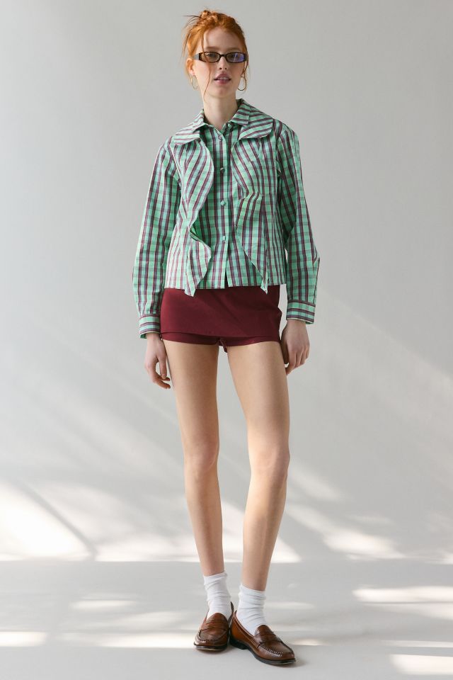 WMWM Green Check Layered Button-Down Shirt #2