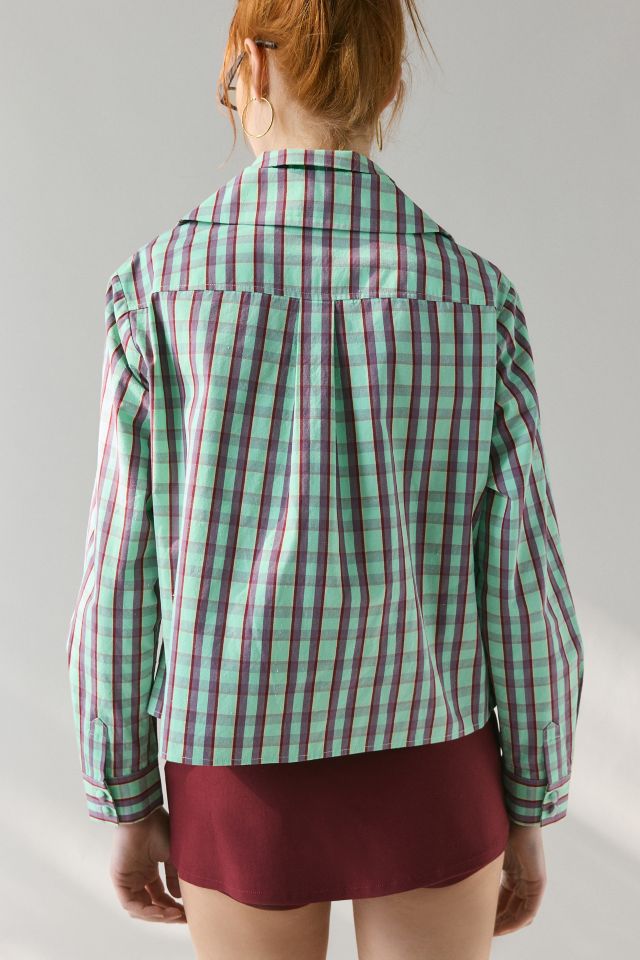 WMWM Green Check Layered Button-Down Shirt #3
