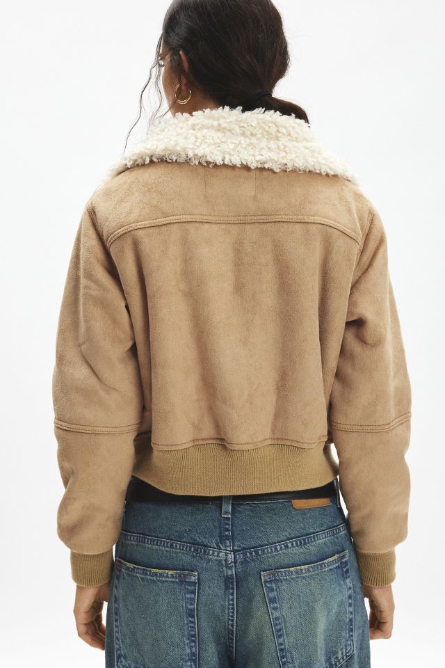BDG August Faux Suede Bomber Jacket #3