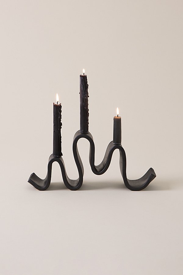 Sin Ceramic Wyat Candelabra In Black At Urban Outfitters