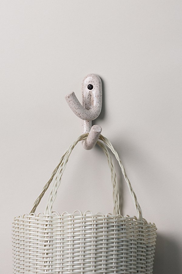 Sin Ceramic Leggy Crossed Wall Hook In Speckled White At Urban Outfitters In Gray