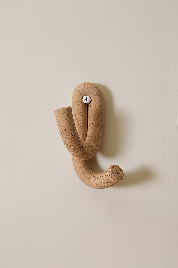 Sin Ceramic Leggy Crossed Wall Hook In Sand At Urban Outfitters In Brown