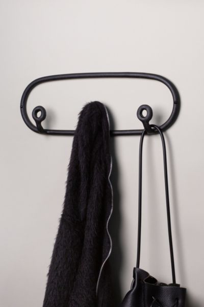 Sin Ceramic Trio Multi-hook Coat Rack Jacket In Black At Urban Outfitters