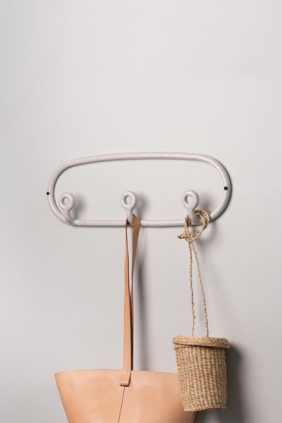 Sin Ceramic Trio Multi-hook Coat Rack Jacket In Speckled White At Urban Outfitters In Brown