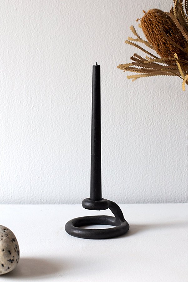 Sin Ceramic Uni Candlestick Holder In Black At Urban Outfitters