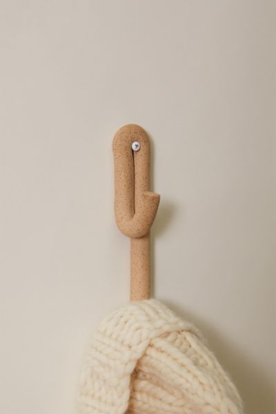 Sin Ceramic Leggy Long Wall Hook In Speckled At Urban Outfitters In Neutral
