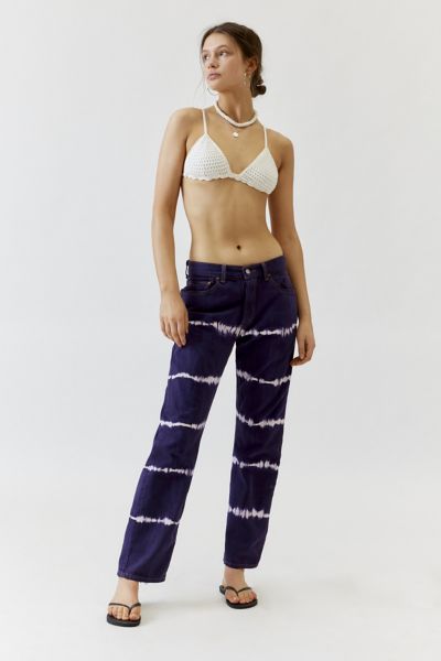 Shop Urban Renewal Remade Levi's Overdyed Bleach Stripe Jean In Purple, Women's At Urban Outfitters
