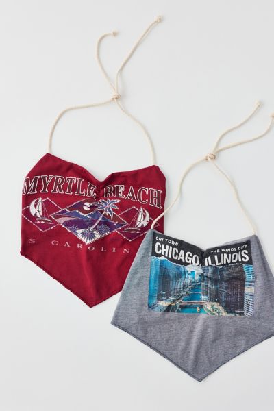 Urban Renewal Remade Destination Graphic Tie Halter Top