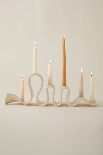 Sin Ceramic Weylyn Candelabra In Cream At Urban Outfitters In Multi