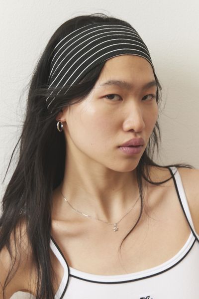 Shop Urban Outfitters Striped Wide Soft Headband In Black, Women's At