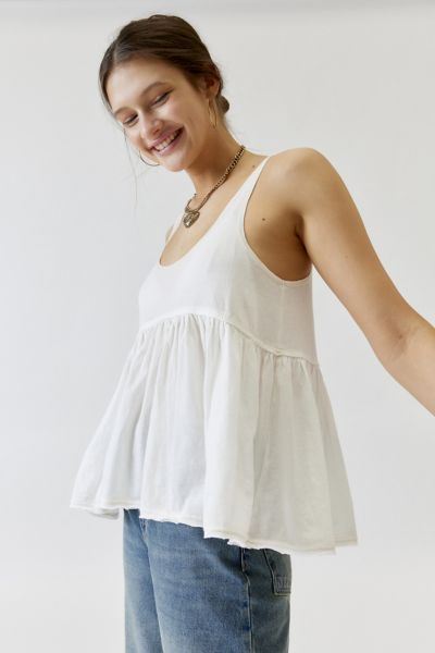 Bdg Colby Babydoll Tunic Tank Top In Ivory, Women's At Urban Outfitters In White