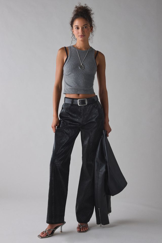 Hosbjerg Peggy Dotted Faux Leather Straight Leg Pant