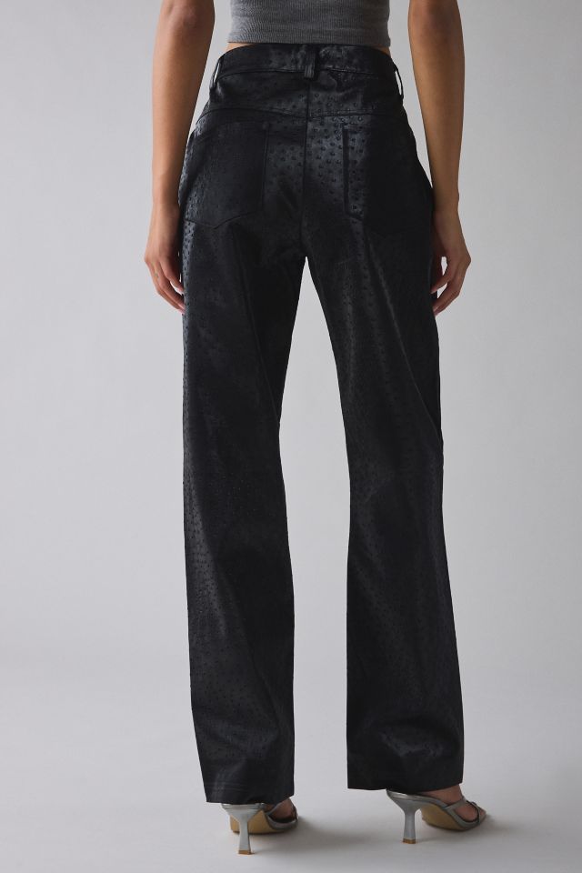 Hosbjerg Peggy Dotted Faux Leather Straight Leg Pant