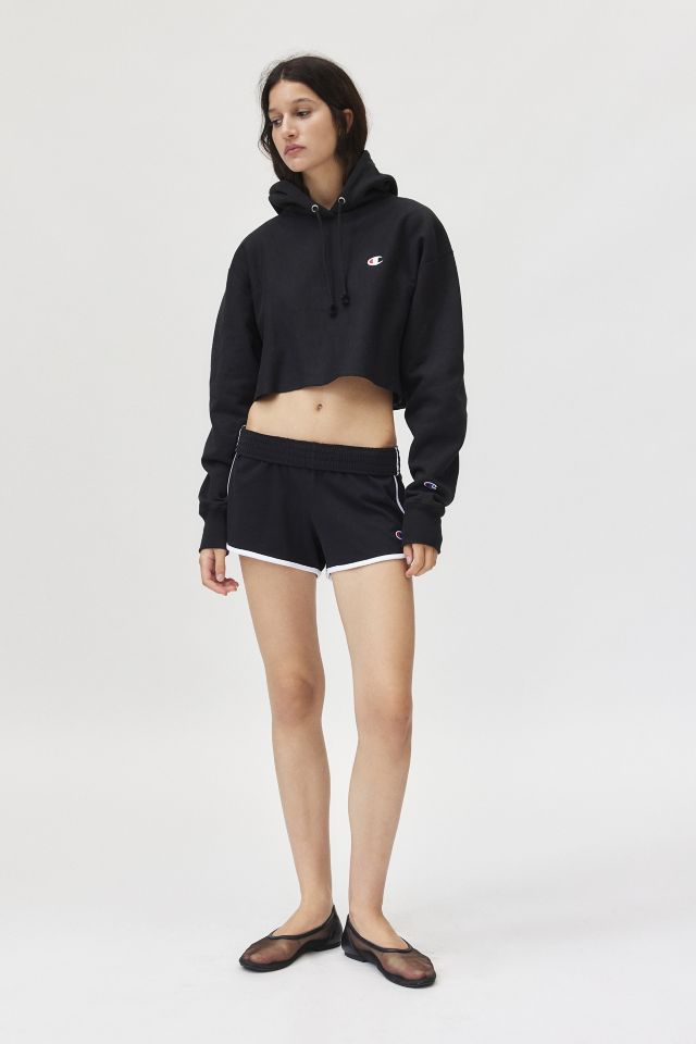 Cropped champion hoodie black best sale