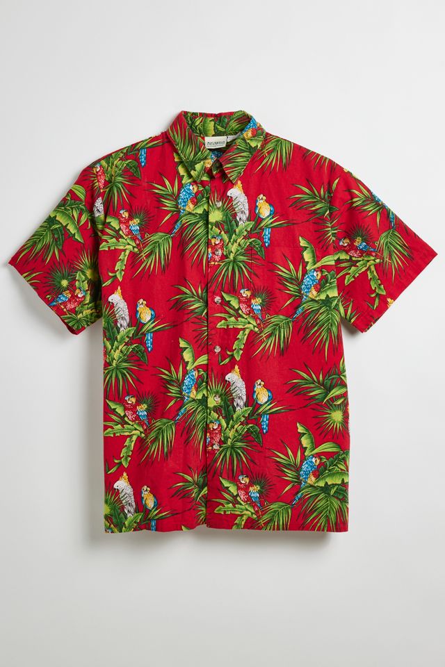 Chemise Urban Outfitters Homme Taille S – Jaune, Imprimé Tropical, Manches Courtes