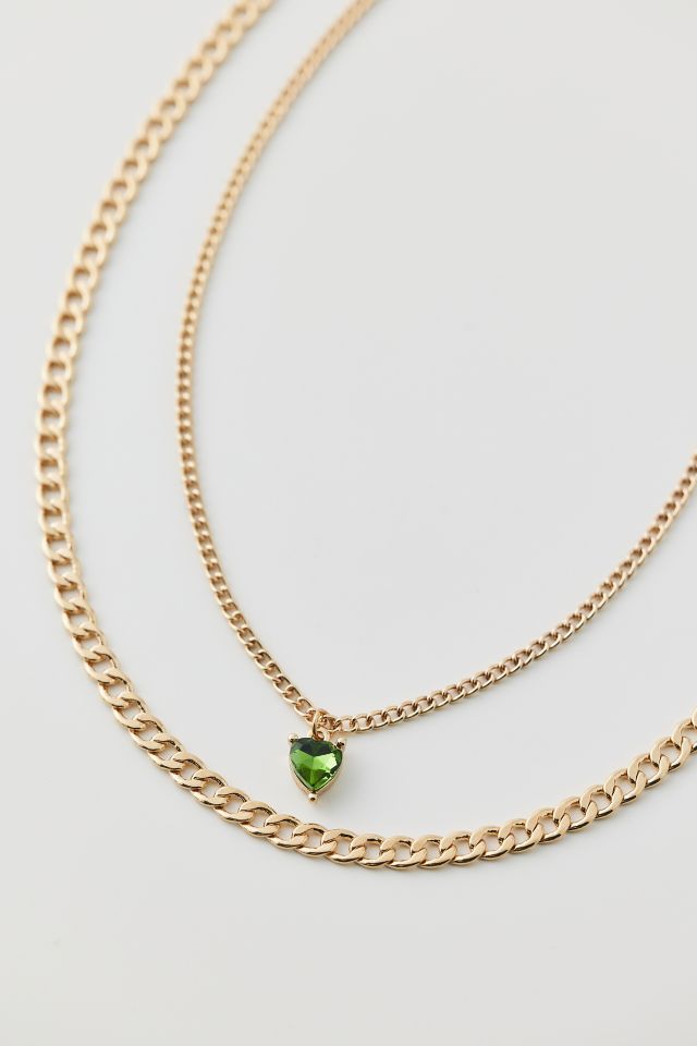 Heart Stone Layering Necklace Set #2