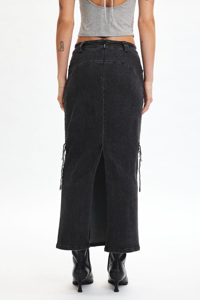 【Anyone more】Luxe Black Wash Denim Long Skirt THE DENIM MAXI SKIRT - WASHED BLACK – All Things Golden